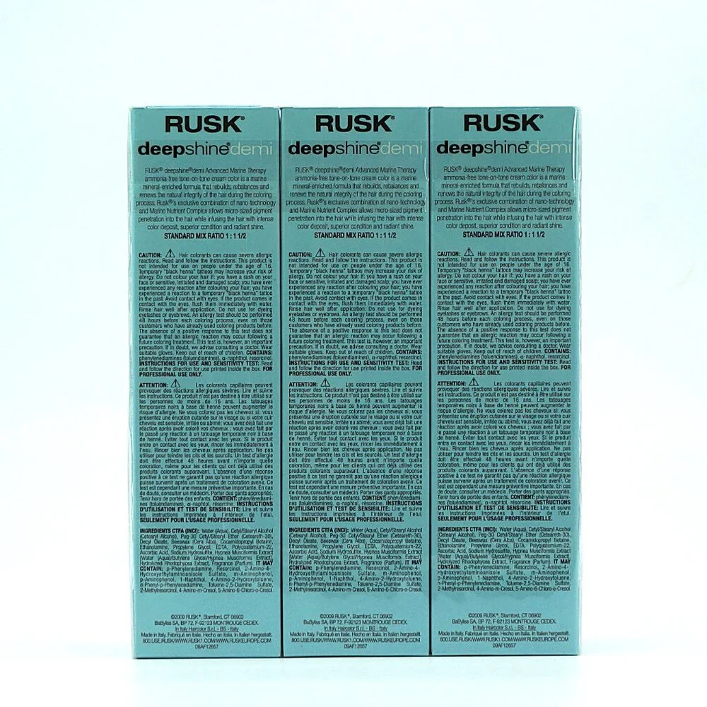 Rusk Deepshine Demi Hair Color Silver 3.4oz Lot 3 Ammonia-Free NEW‎